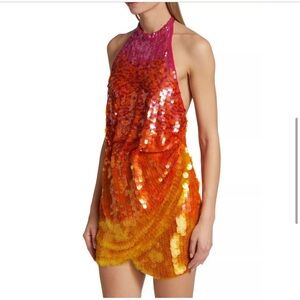 Ronny Kobo Jo Ombre Sequin Open Back Mini